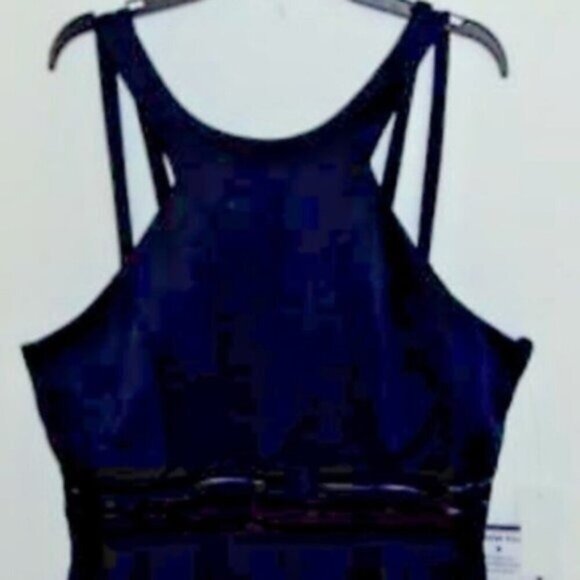 NWT City Studio Illusion-Waist Fit/Flare Dress - Navy - Picture 4 of 4